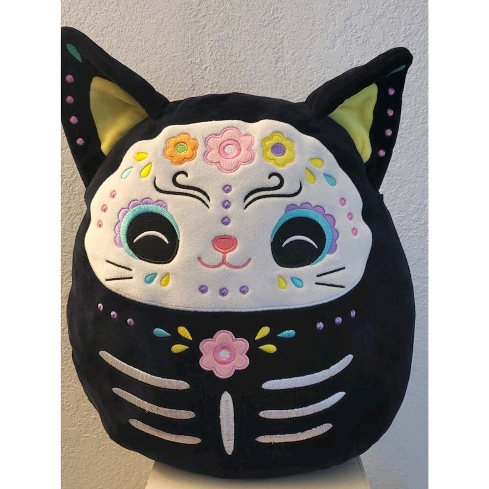 Squishmallows 12" Zelina The Day of The Dead Black Cat Plush Witchy Spooky Goth